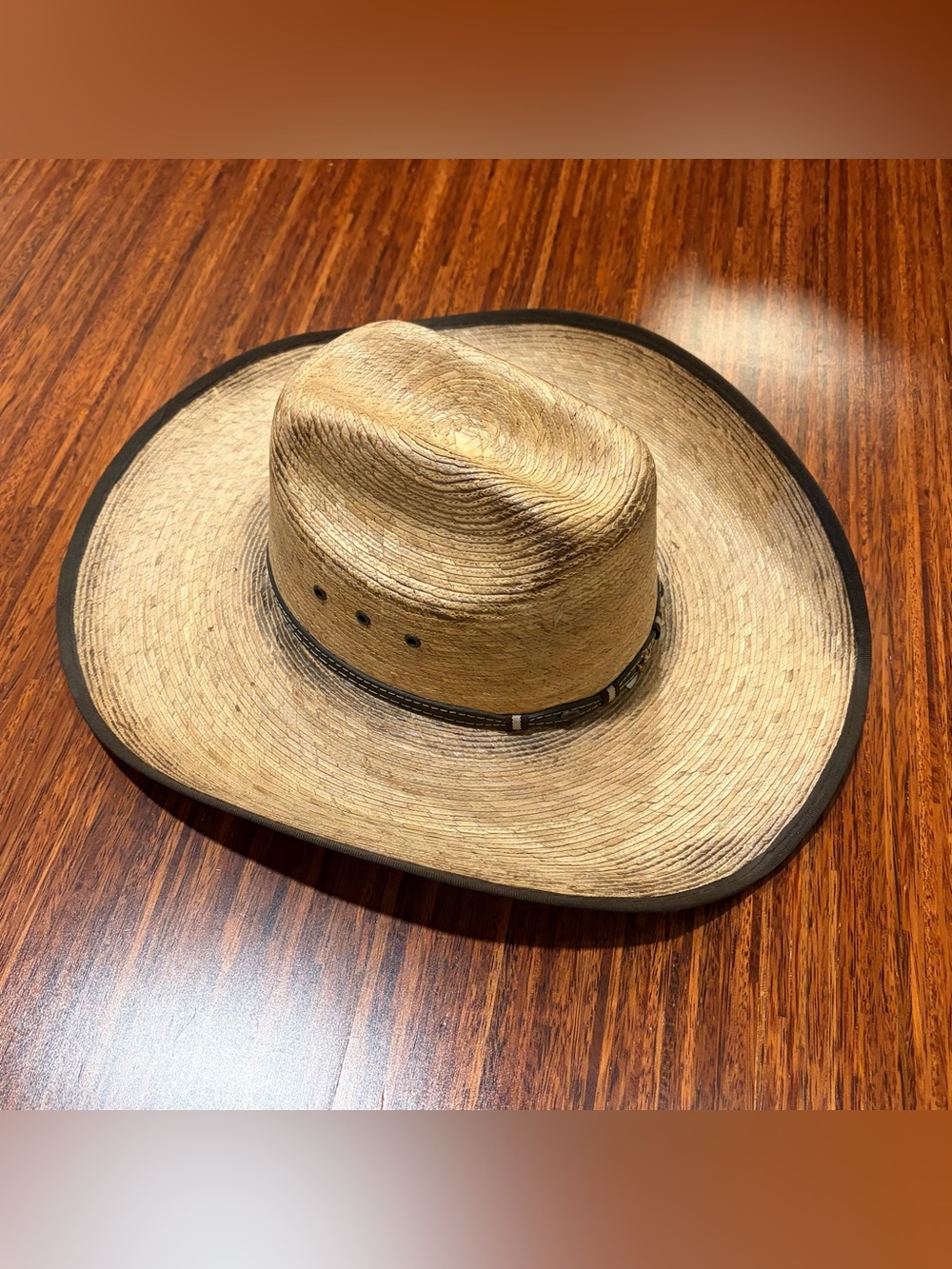 Cody James L/XL Palm Leaf Straw Cowboy Hat Elastic Band Western